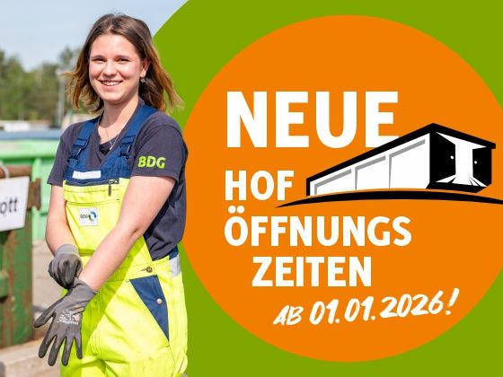 Ab 2026 gibt es neue Öffnungszeiten an allen Höfen der BDG