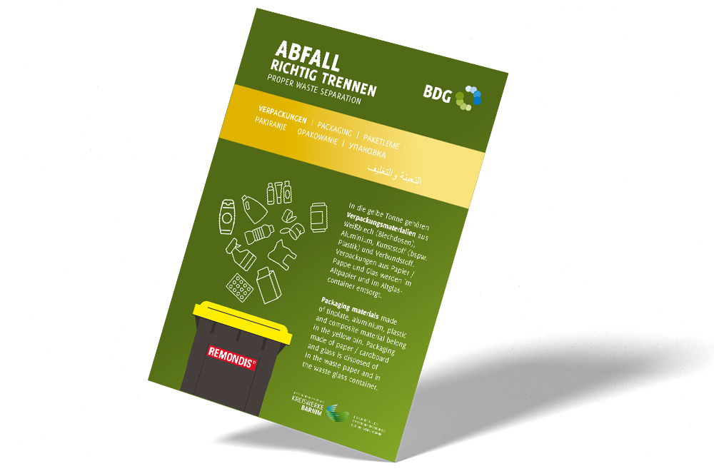Plakat DIN A3 Abfall richtig trennen (Verpackungen) Hochformat